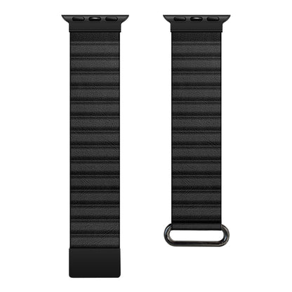 Crong Eclipse - Magnetinė odinė apyrankė Apple Watch 44/45/46/49 mm (Juoda)