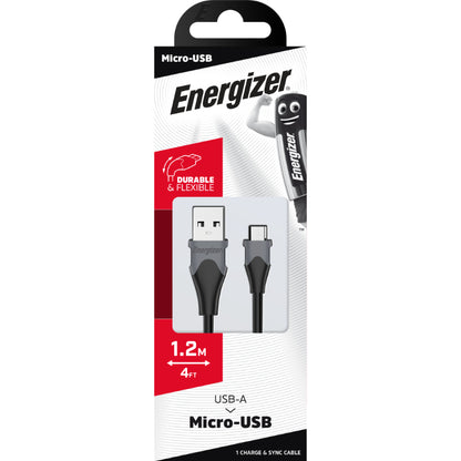 Energizer Classic – USB-A į Micro USB jungiamasis kabelis 1.2m (juodas)