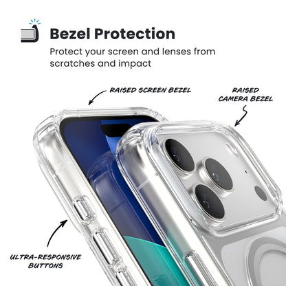 Speck Presidio Perfect Clear MagSafe - iPhone 17 Pro dėklas (Skaidrus / Sidabrinis)