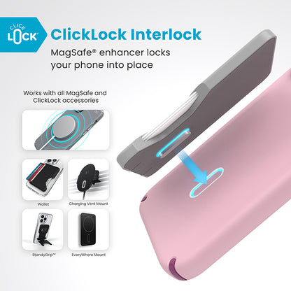 Speck Presidio2 Pro ClickLock & MagSafe – Dėklas skirtas iPhone 16 Plus (Trečiadienio rožinė / Gervuogių purpurinė / Balta)