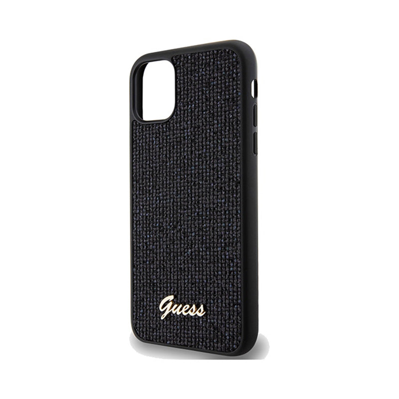 Guess Disco Metal Script – iPhone 11 dėklas (juodas)