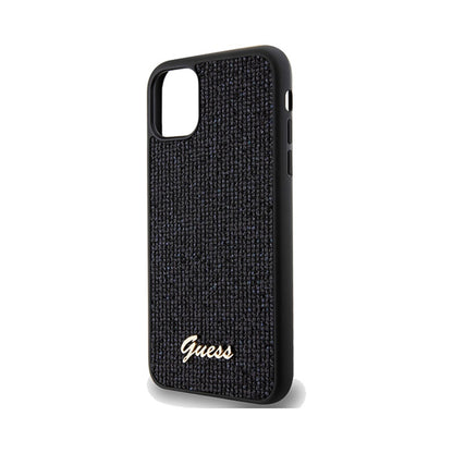 Guess Disco Metal Script – iPhone 11 dėklas (juodas)