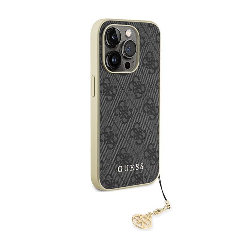 Guess 4G Charms Collection - iPhone 15 Pro dėklas (pilkas)
