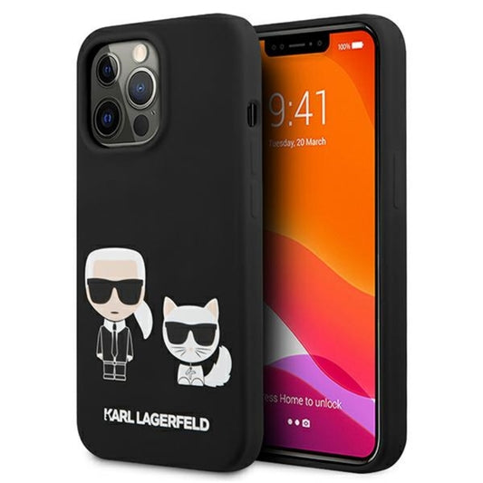 Karl Lagerfeld Silikoninis dėklas Karl & Choupette iPhone 13 Pro (Juodas)