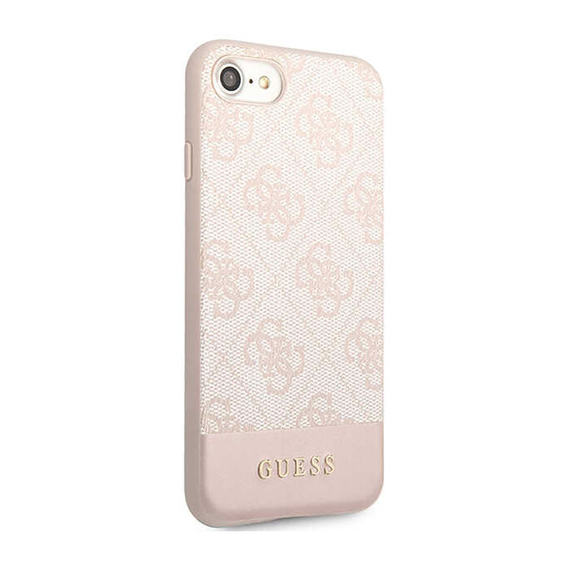 Guess 4G Bottom Stripe Collection – dėklas, skirtas iPhone SE (2022/2020) / 8 / 7 (rožinis)
