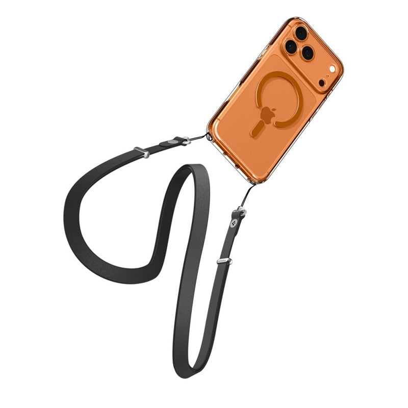 Spigen Ultra Hybrid Mag MagSafe dėklas iPhone 17 Pro Max (Skaidrus/Oranžinis)