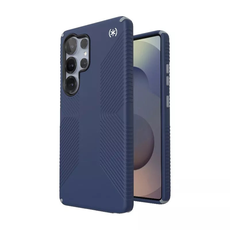 Speck Presidio2 Grip Magnet – Dėklas, skirtas Samsung Galaxy S25 Ultra MagSafe (Pakrantės mėlyna/Dulkių pilka/Balta)