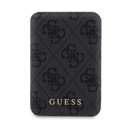 Guess komplektas „MagSafe 4G Metal Gold Logo“ – dėklas + išorinė baterija 5000 mAh MagSafe iPhone 14 Pro (juodas)