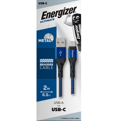 Energizer Ultimate – USB-A–USB-C jungiamasis laidas 2 m (mėlynas)