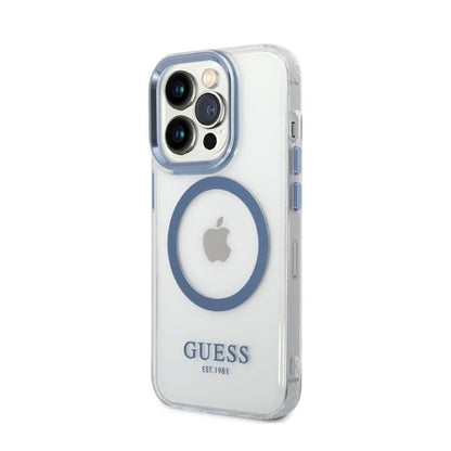 Guess Metal Outline MagSafe – dėklas, skirtas iPhone 14 Pro (permatomas)