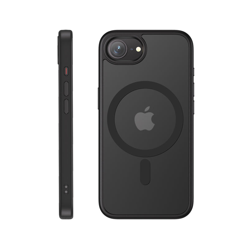 Crong Hybrid Frost MAG dėklas - iPhone 17e / 16e MagSafe dėklas (juodas)