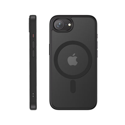 Crong Hybrid Frost MAG dėklas - iPhone 17e / 16e MagSafe dėklas (juodas)