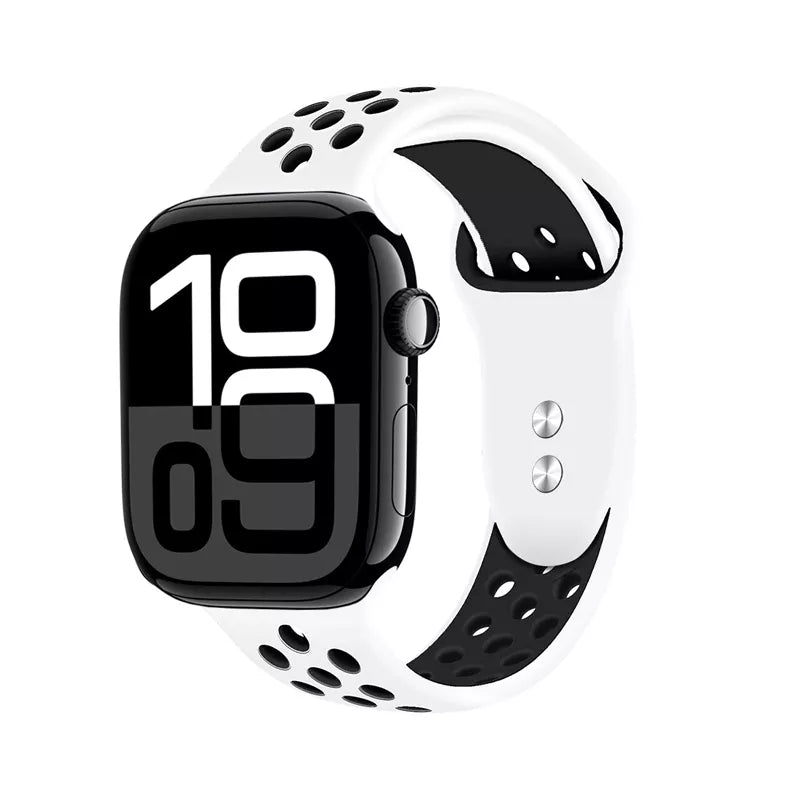 Crong Duo Sport - Dirželis Apple Watch 44/45/46/49 mm (balta/juoda)