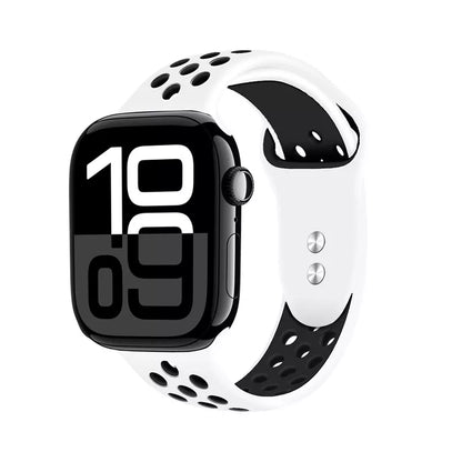 Crong Duo Sport - Dirželis Apple Watch 44/45/46/49 mm (balta/juoda)