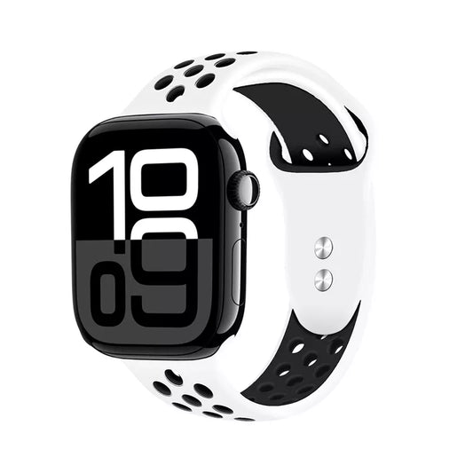 Crong Duo Sport - Dirželis Apple Watch 44/45/46/49 mm (balta/juoda)