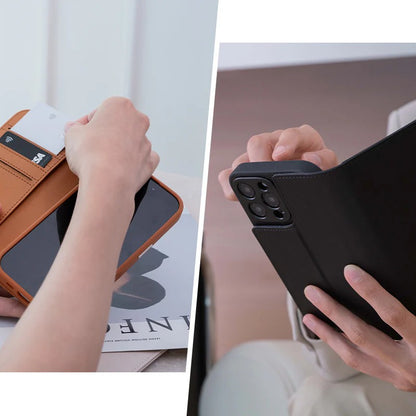 Moshi Overture MagSafe – 3-in-1 odos atverčiamas dėklas, skirtas „iPhone 16 Pro“ (karamelinis rudas)