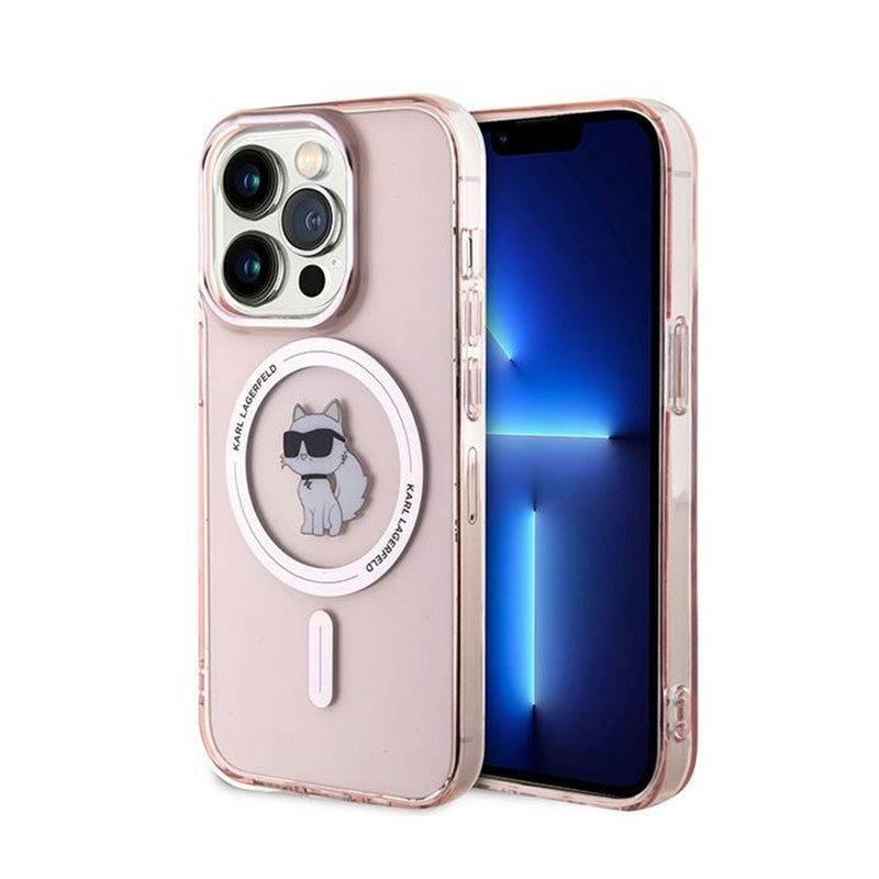 Karl Lagerfeld IML Choupette MagSafe – dėklas iPhone 14 Pro (rožinis)