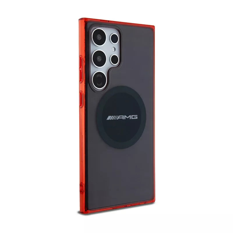 AMG skaidrus dviejų spalvų MagSafe – dėklas, skirtas Samsung Galaxy S24 Ultra (juodas)