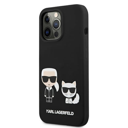 Karl Lagerfeld Silikoninis dėklas Karl & Choupette iPhone 13 Pro (Juodas)