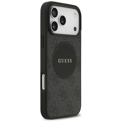 Guess 4G Circle Classic Logo MagSafe – Dėklas iPhone 17 Pro Max (Juodas)