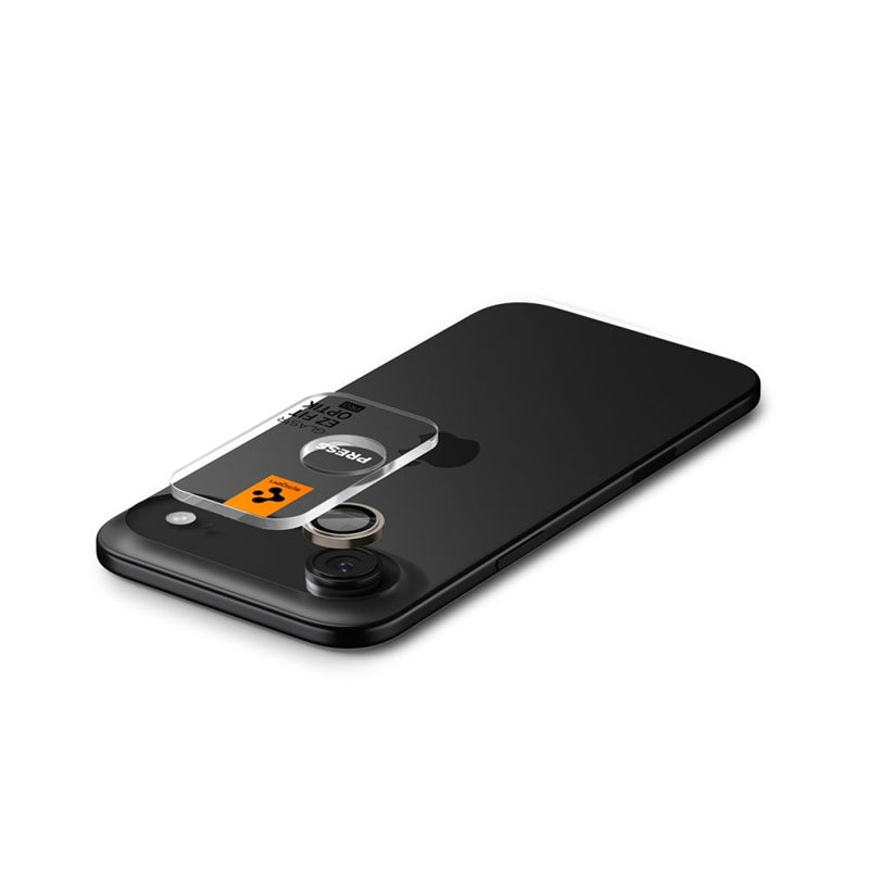 Spigen Optik Pro GLAS.TR EZ Fit Kameros apsauga 2 vnt. - Objektyvo apsauga, skirta iPhone Air (2 vnt.) (Juoda)