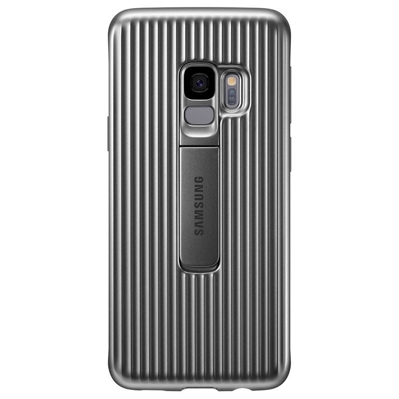„Samsung Protective Standing Cover“ – dėklas, skirtas „Samsung Galaxy S9“ su atramėle (sidabrinis)