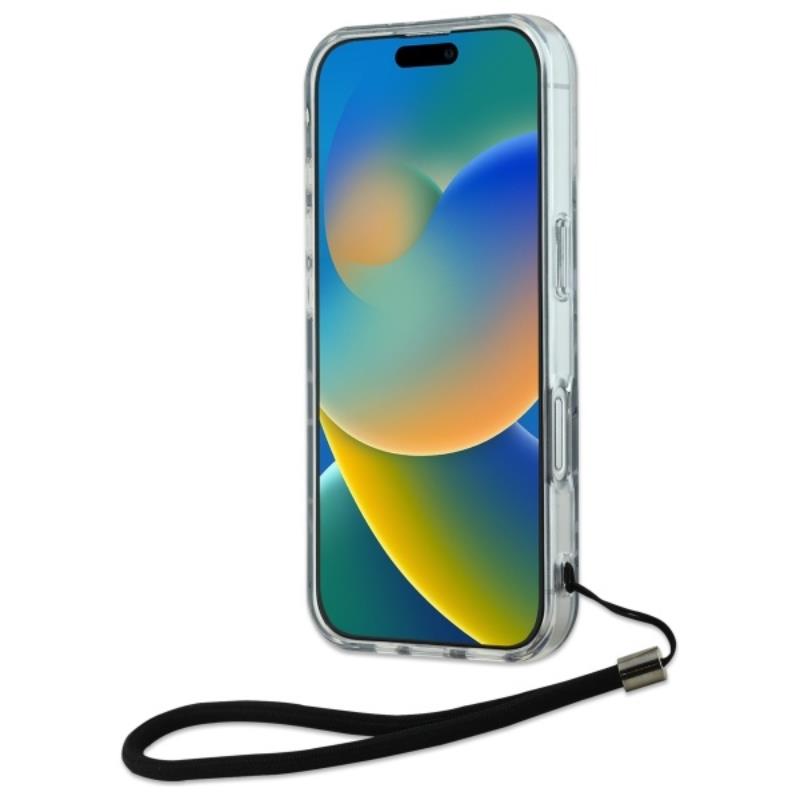 Karl Lagerfeld Zebra With Cord – dėklas, skirtas iPhone 16 Plus (violetinis)