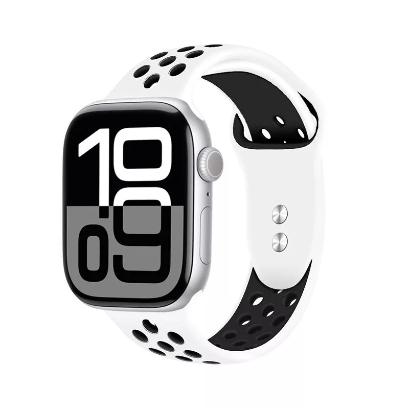 Crong Duo Sport - Dirželis Apple Watch 44/45/46/49 mm (balta/juoda)