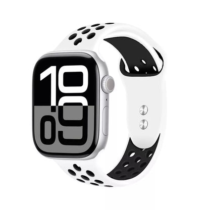 Crong Duo Sport - Dirželis Apple Watch 44/45/46/49 mm (balta/juoda)