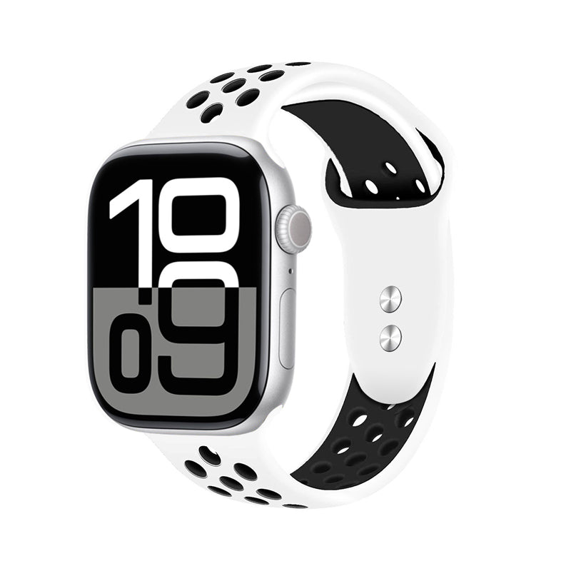 Crong Duo Sport - Dirželis Apple Watch 44/45/46/49 mm (balta/juoda)