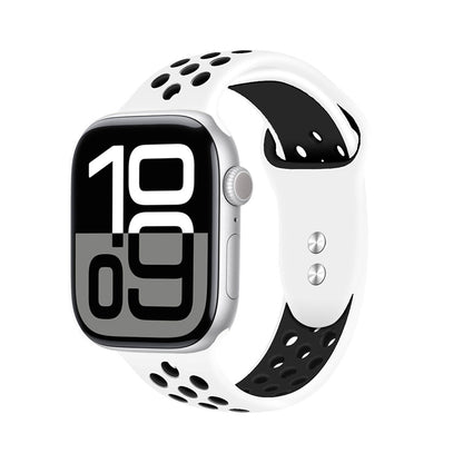 Crong Duo Sport - Dirželis Apple Watch 44/45/46/49 mm (balta/juoda)