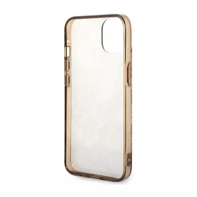 Guess Porcelain kolekcija – „iPhone 14“ dėklas (ochros spalvos)