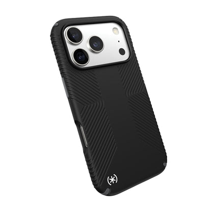 Speck Presidio2 Grip MagSafe – dėklas iPhone 17 Pro (juodos / skalūno pilkos / baltos spalvos)