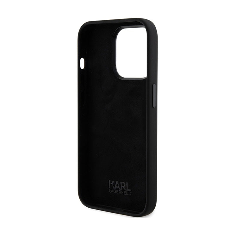 Karl Lagerfeld Silicone Karl & Choupette Heads - iPhone 15 Pro Max dėklas (juodas)