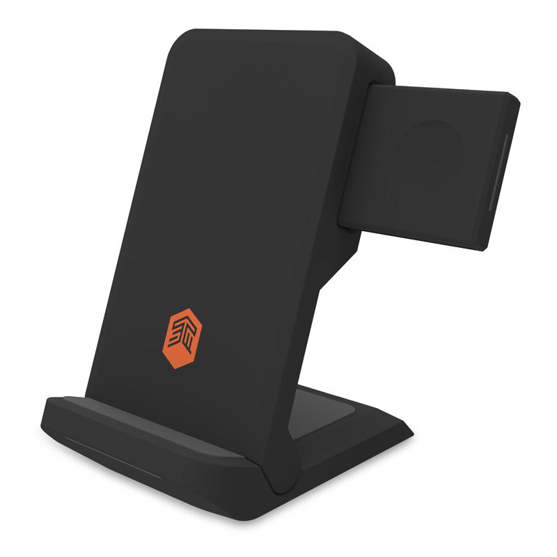 STM ChargeTree Go „3-in-1“ įkrovimo stotelė telefonui, „AirPods“, „Apple Watch“ – juoda