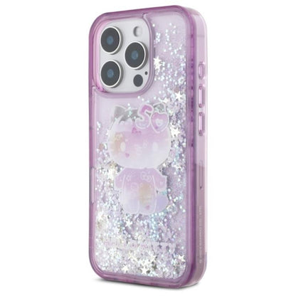 Hello Kitty Liquid Glitter 50-mečio vakarėlis – dėklas iPhone 16 Pro (violetinis)