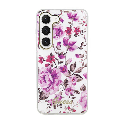 Guess Flower Collection - dėklas Samsung Galaxy S23 (baltas)