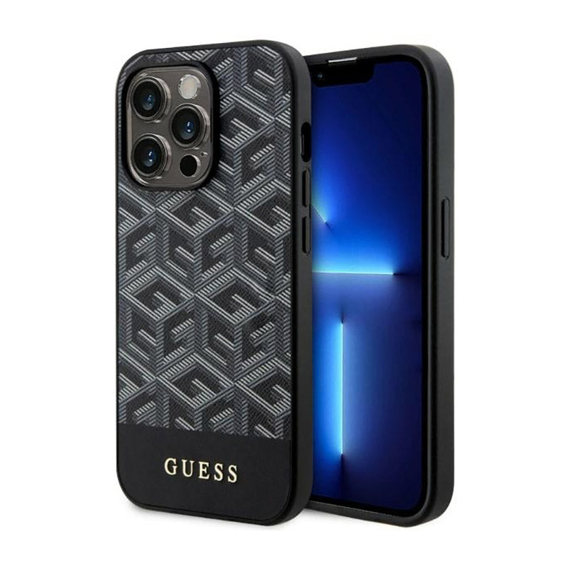 Guess GCube Stripes MagSafe – dėklas iPhone 14 Pro (juodas)