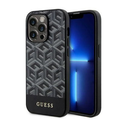 Guess GCube Stripes MagSafe – dėklas iPhone 14 Pro (juodas)