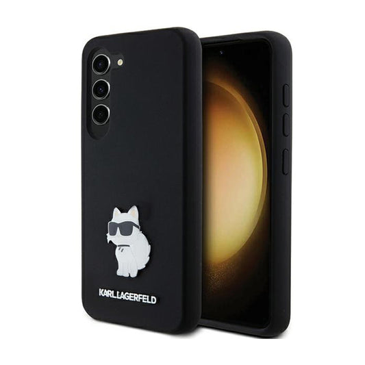 Karl Lagerfeld Silikoninis Choupette Metal Pin - dėklas Samsung Galaxy S24 (juodas)