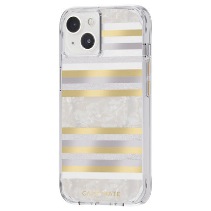 Case-Mate Pearl Stripes MagSafe – Perlamutru dekoruotas dėklas, skirtas iPhone 14 / iPhone 13 (Pearl Stripes)