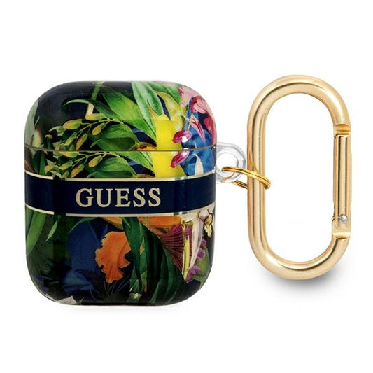 Guess Flower – „Airpods 1/2 gen“ dėklas (mėlynas)