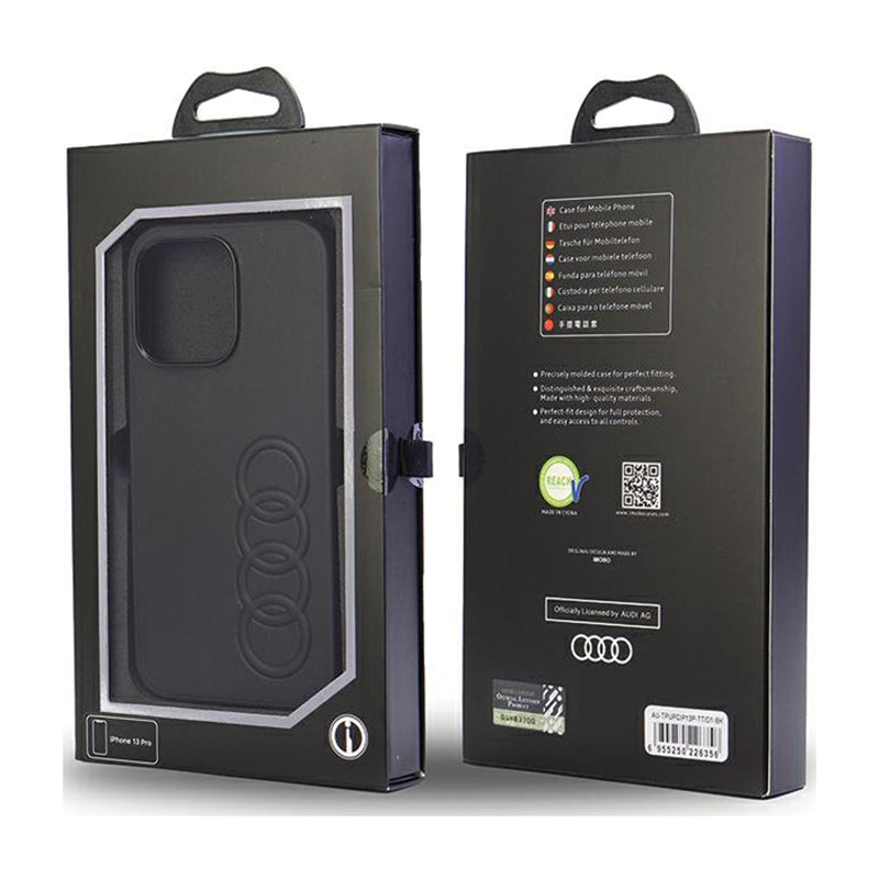 Audi sintetinė oda – dėklas iPhone 13 Pro (juodas)