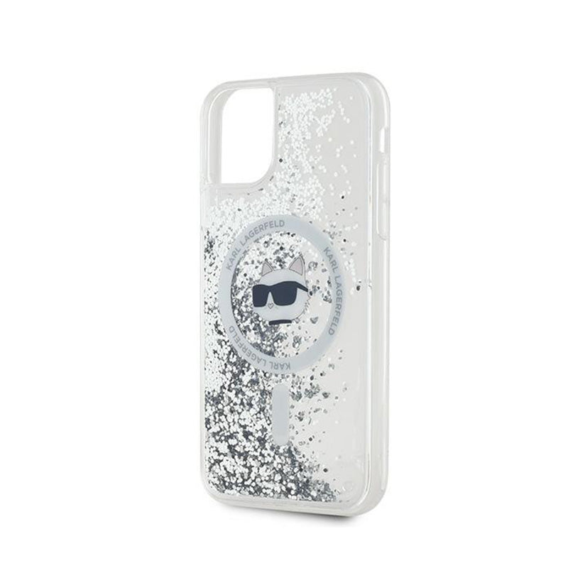Karl Lagerfeld Liquid Glitter Choupette Head MagSafe – iPhone 11 dėklas (skaidrus)