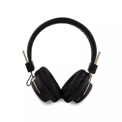 Hello Kitty Metalinis logotipas Apvalios formos - belaidės "Bluetooth V5.3" ausinės į ausis (juodos)