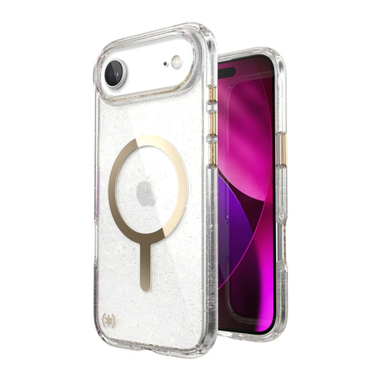 Speck Presidio Lux MagSafe – Dėklas iPhone Air (Blizgučiai / Aukso metalo)