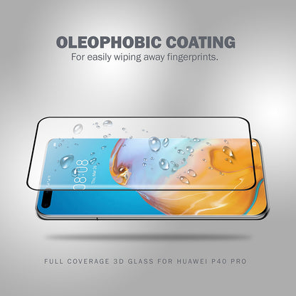 Crong 3D Armour Glass 9H grūdintas stiklas visam ekranui su Huawei P40 Pro montavimo rėmeliu