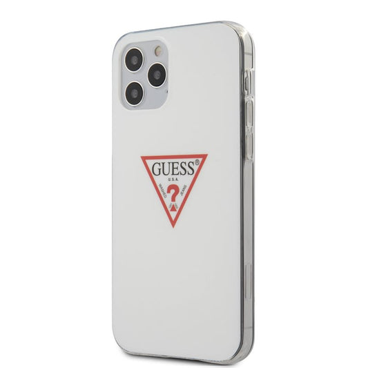 Guess Triangle Logo – dėklas, skirtas „iPhone 12“ / „iPhone 12 Pro“ (baltas)