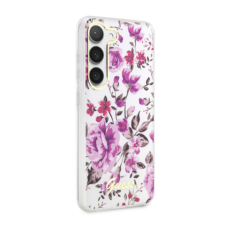 Guess Flower Collection - dėklas Samsung Galaxy S23 (baltas)