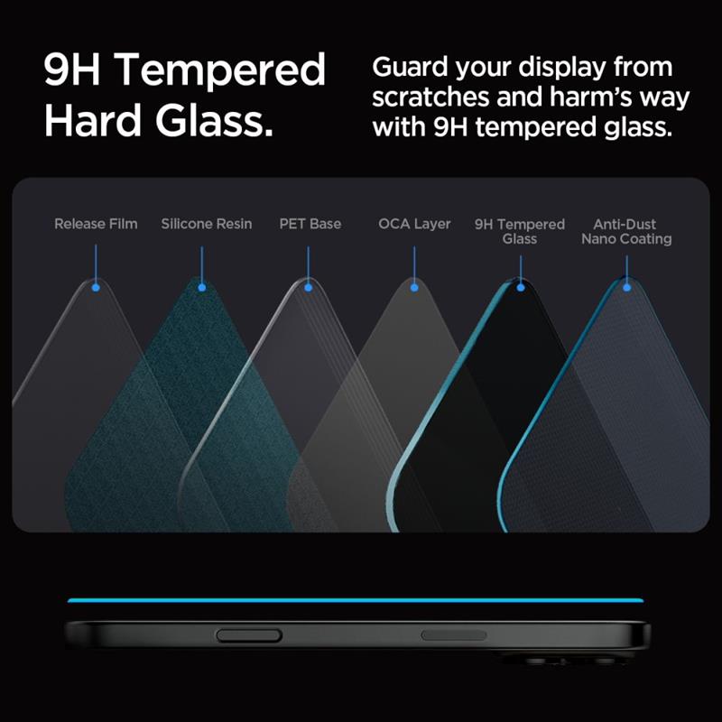 PRIVATUMO APSAUGOS STIKLAS SPIGEN GLAS.TR "EZ FIT" 2-PACK IPHONE 16 PRO MAX